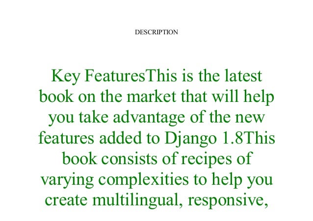 Django Cookbook Pdf